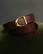 "Hermès" Vintage grained leather belt