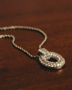 "Christian Dior" 80's-90's Rhinestone oval pendant necklace