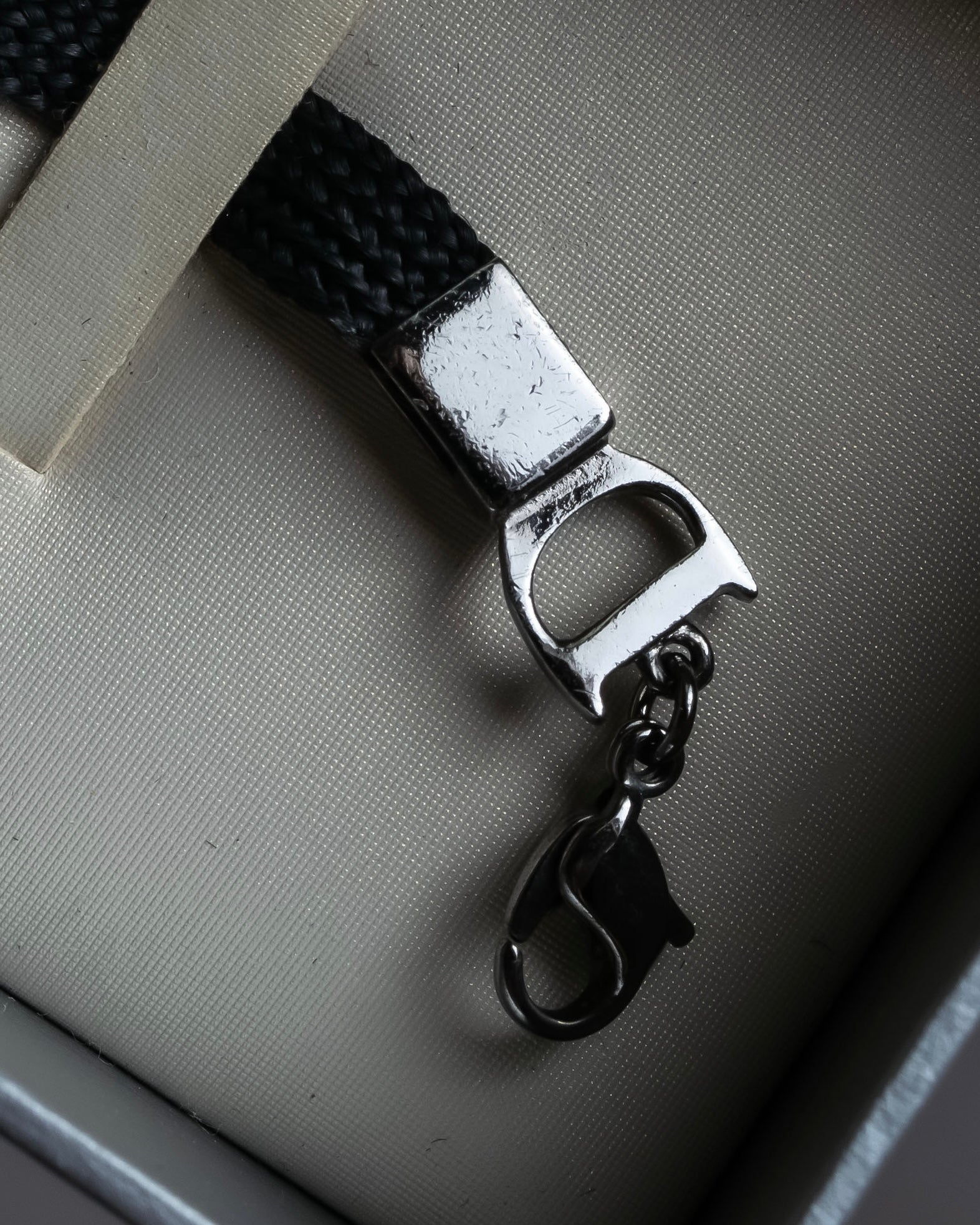 "Christian Dior" Logo design charm ribbon tie bracelet