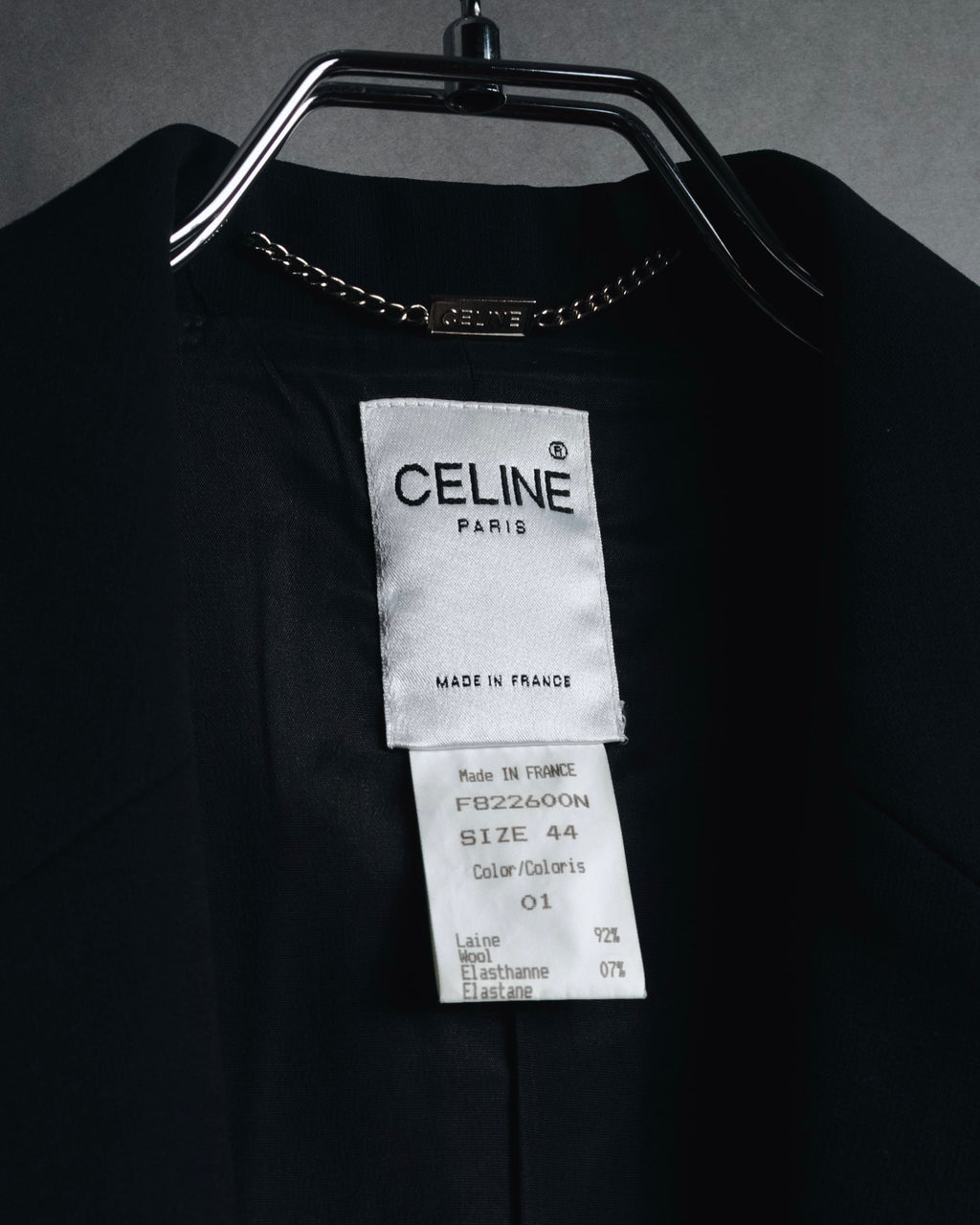 "CELINE" 90’s-00’s Stretch wool single-button blazer
