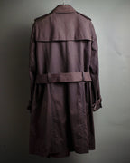 "CELINE" Triomphe button design in plum brown color
 trench coat