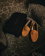 "GUCCI" 10's Camel suede horsebit loafers