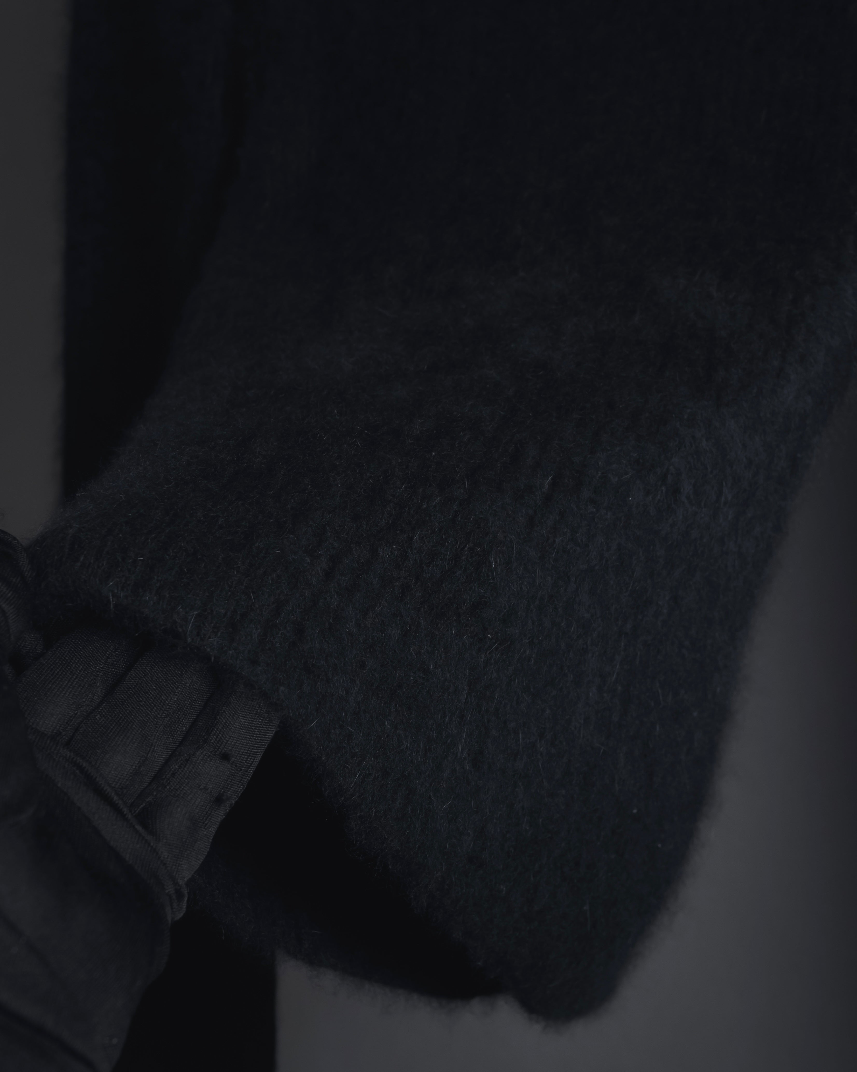 "I WISH" Angora-blend fuzzy turtleneck knit