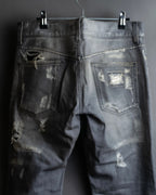 "Dolce &amp; Gabbana"Faded design gray denim pants