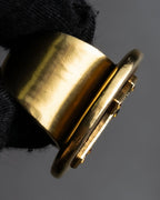 "JEAN PAUL GAULTIER" Cross motif leather panel gold ring