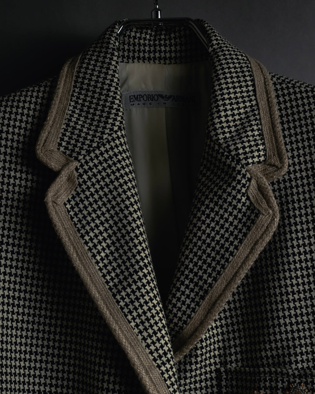 "Emporio Armani" 90’s Houndstooth piped crest blazer