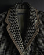 "Emporio Armani" 90’s Houndstooth piped crest blazer