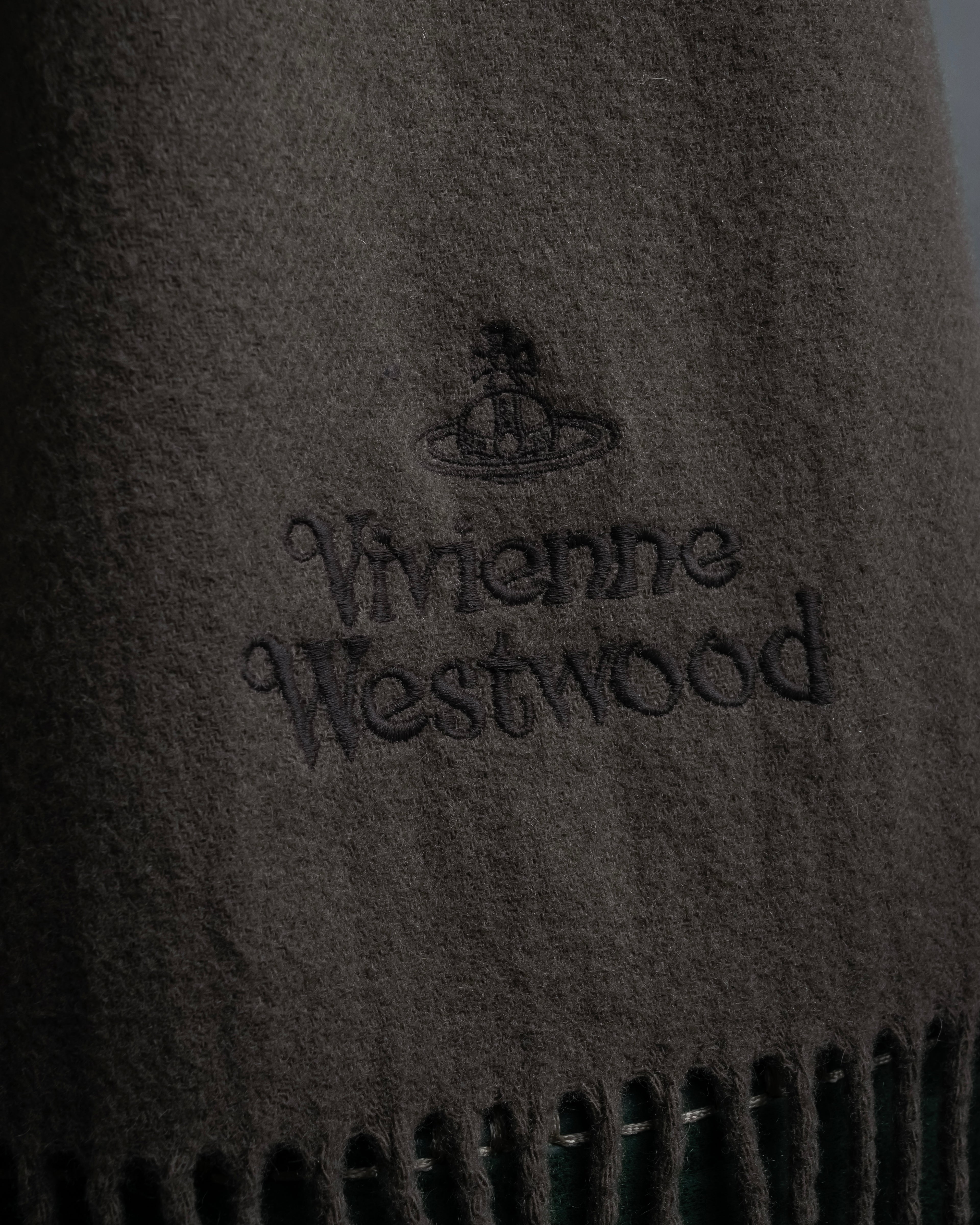 "Vivienne Westwood" Logo engraved wool long muffler