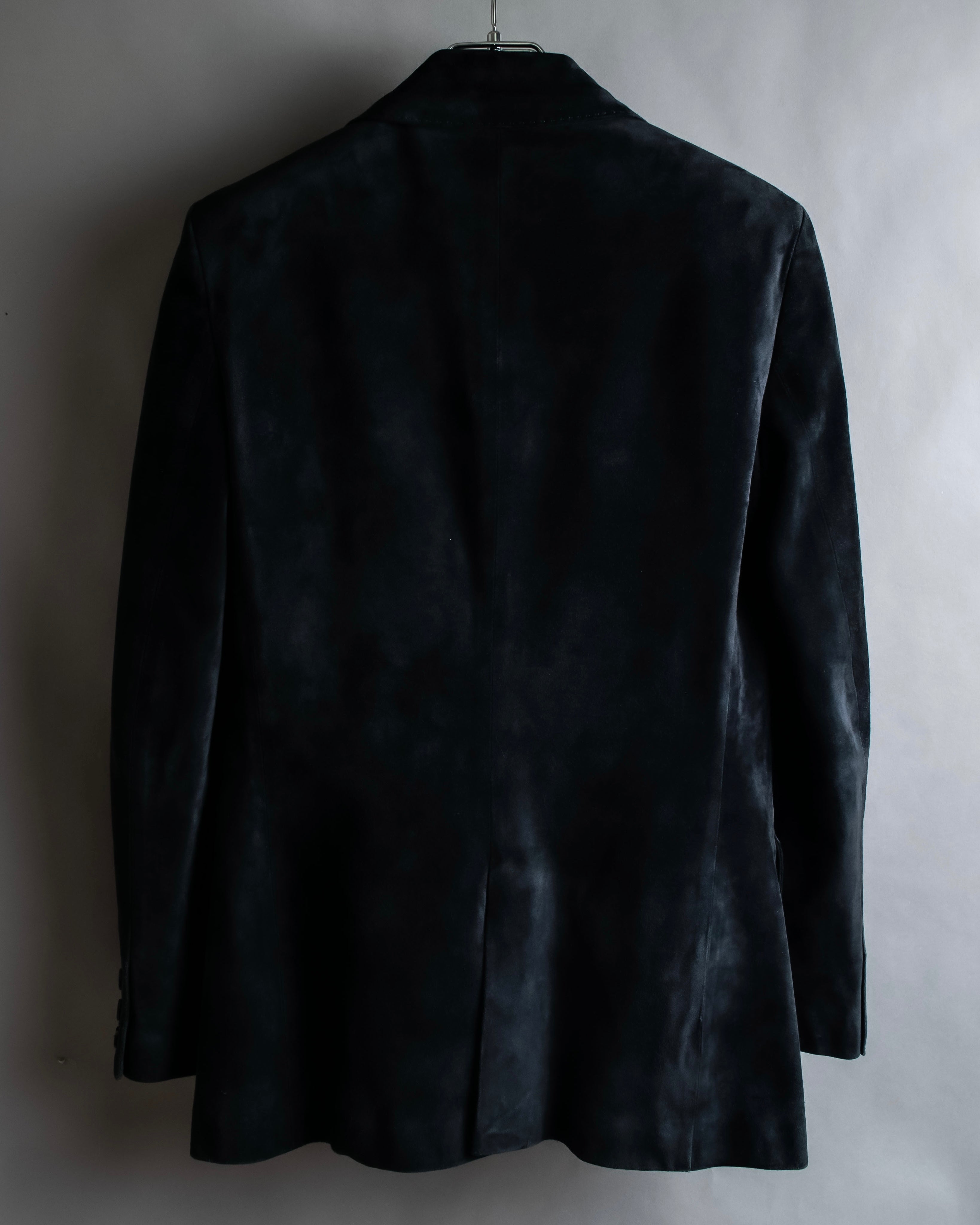 "GUCCI" Stitch design suede tailored jacket