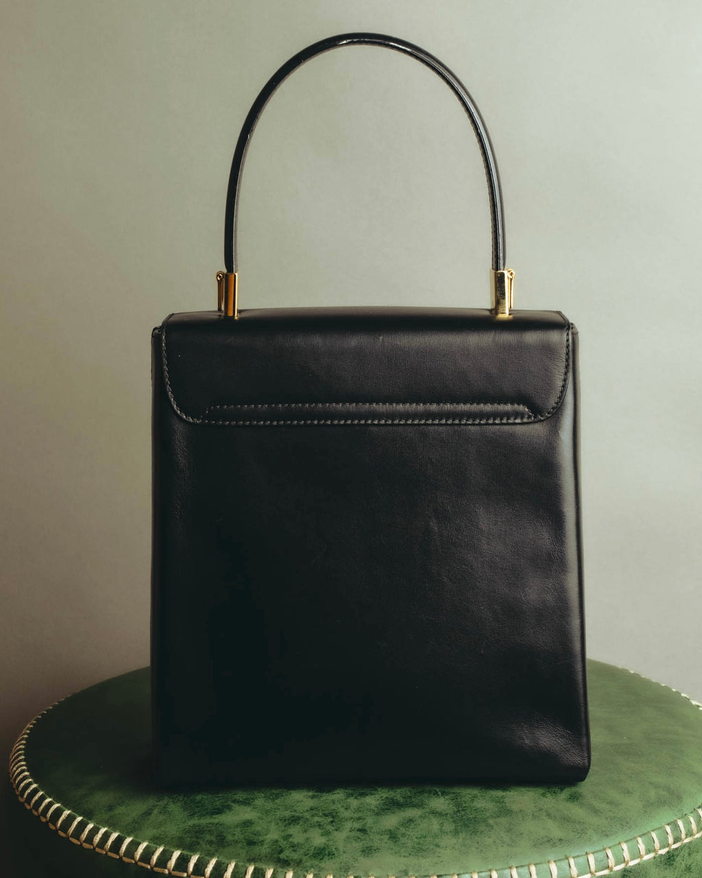 "Salvatore Ferragamo" 90's-00's Structured leather top handle handbag