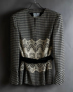 "Valentino Garavani" Houndstooth pattern lace velvet design set up