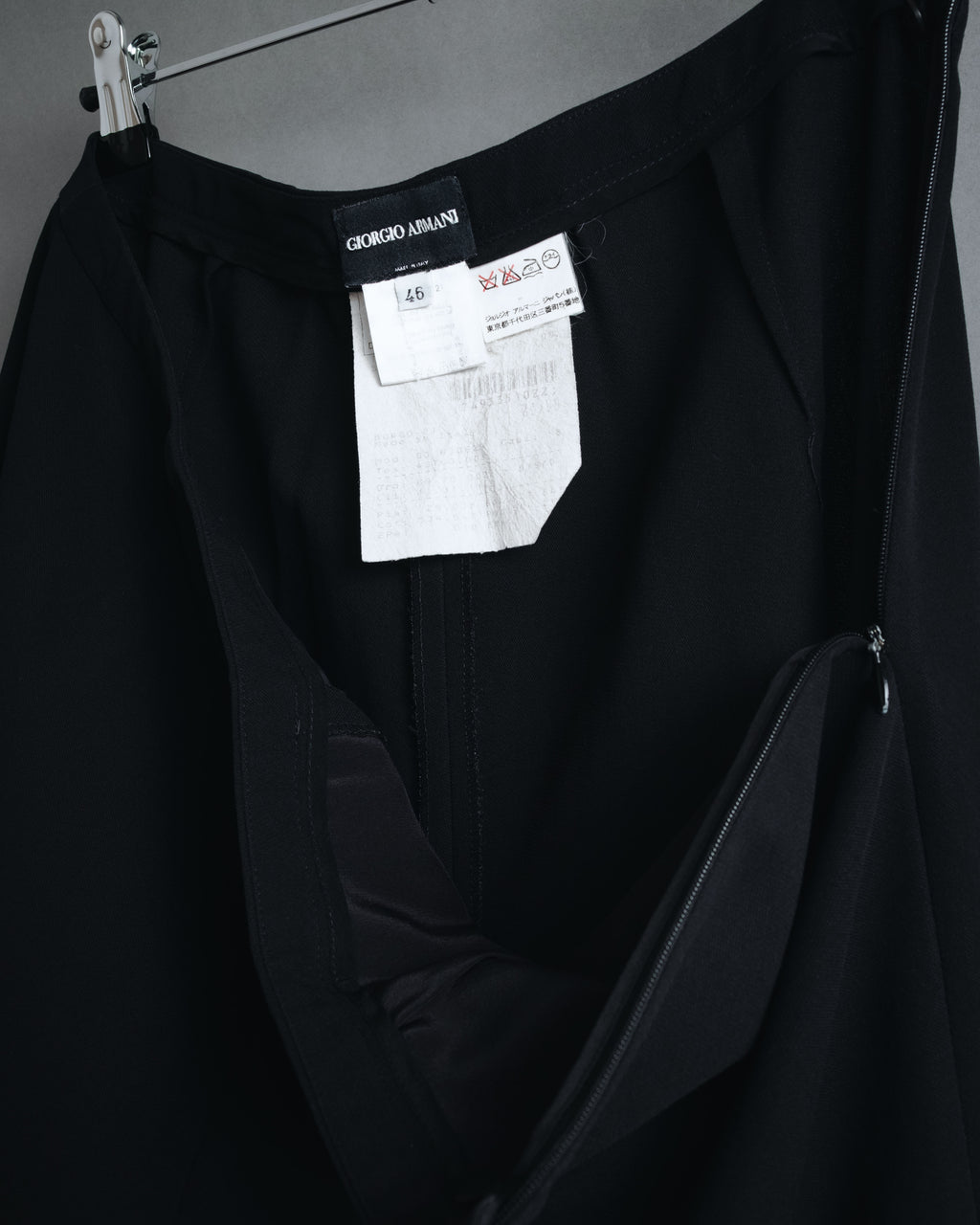 "GIORGIO ARMANI" 90’s Minimalist straight-leg virgin wool slacks