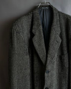 "GIORGIO ARMANI" Greige mix checkered pattern tailored jacket