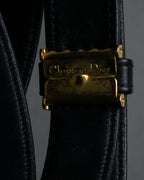 "Christian Dior" Logo buckle slim leather belt