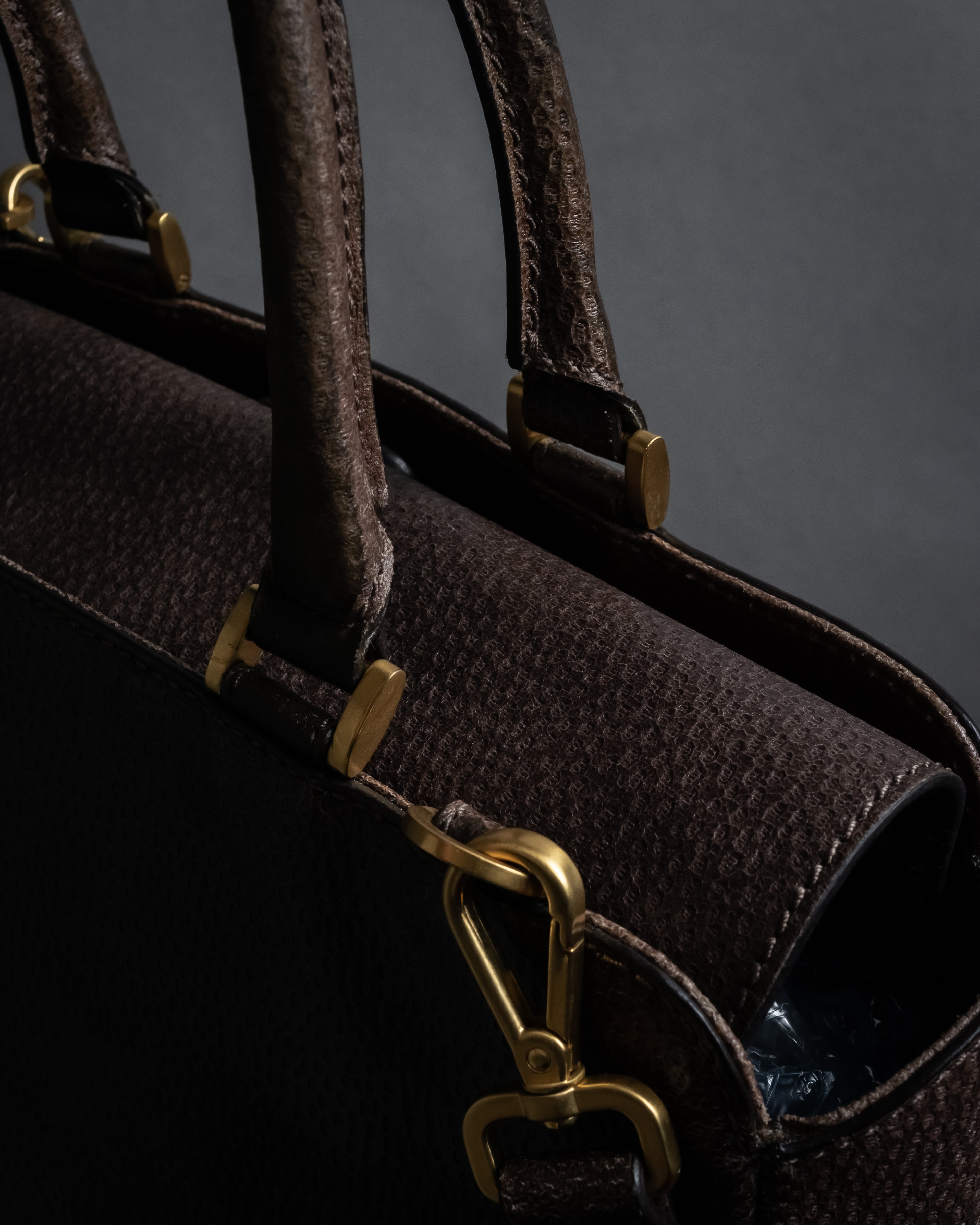 “FENDI” 2010’s Architectural grained leather 3Jours bag