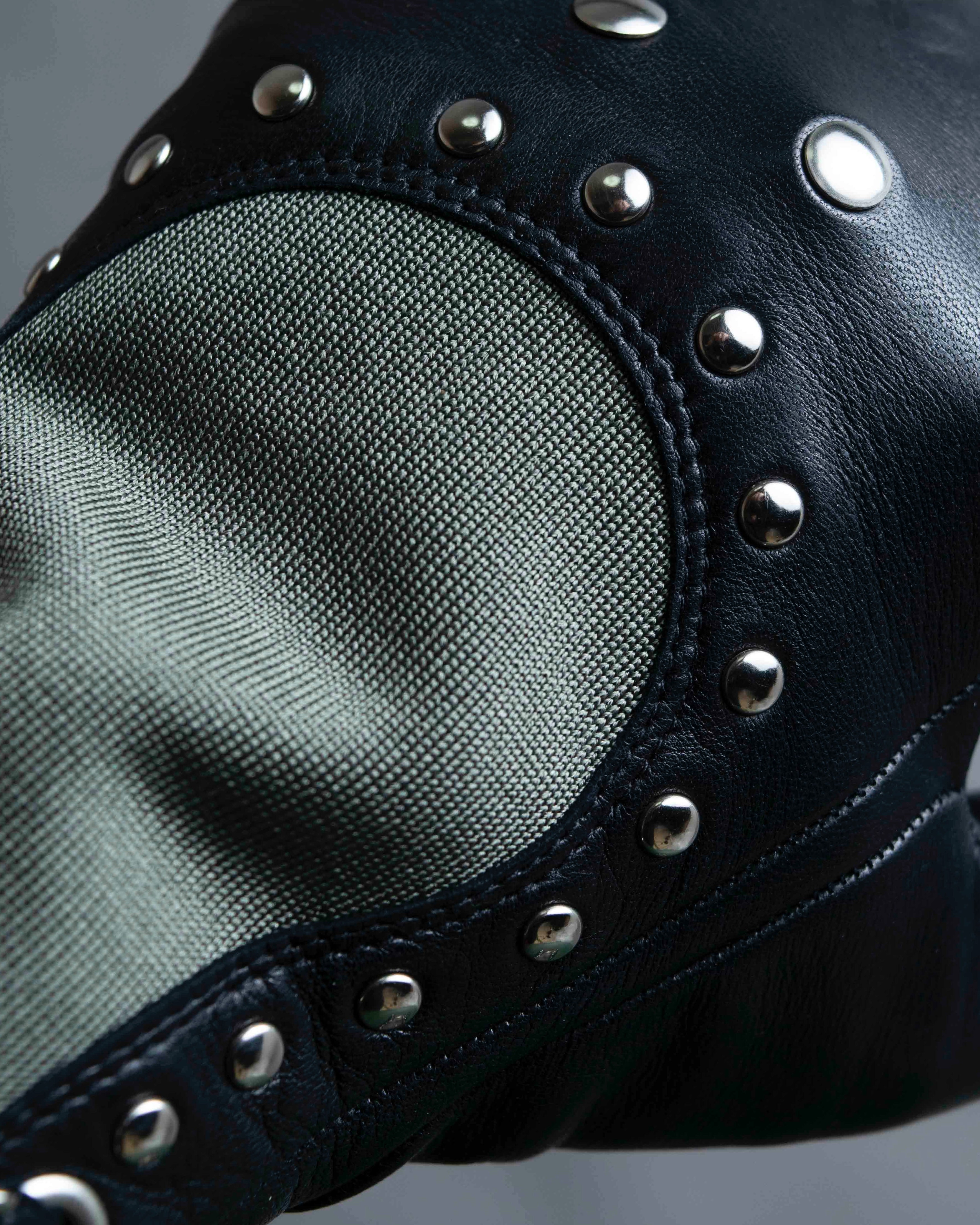 For lease "Christian Dior" Stud design metal plate docking leather gloves