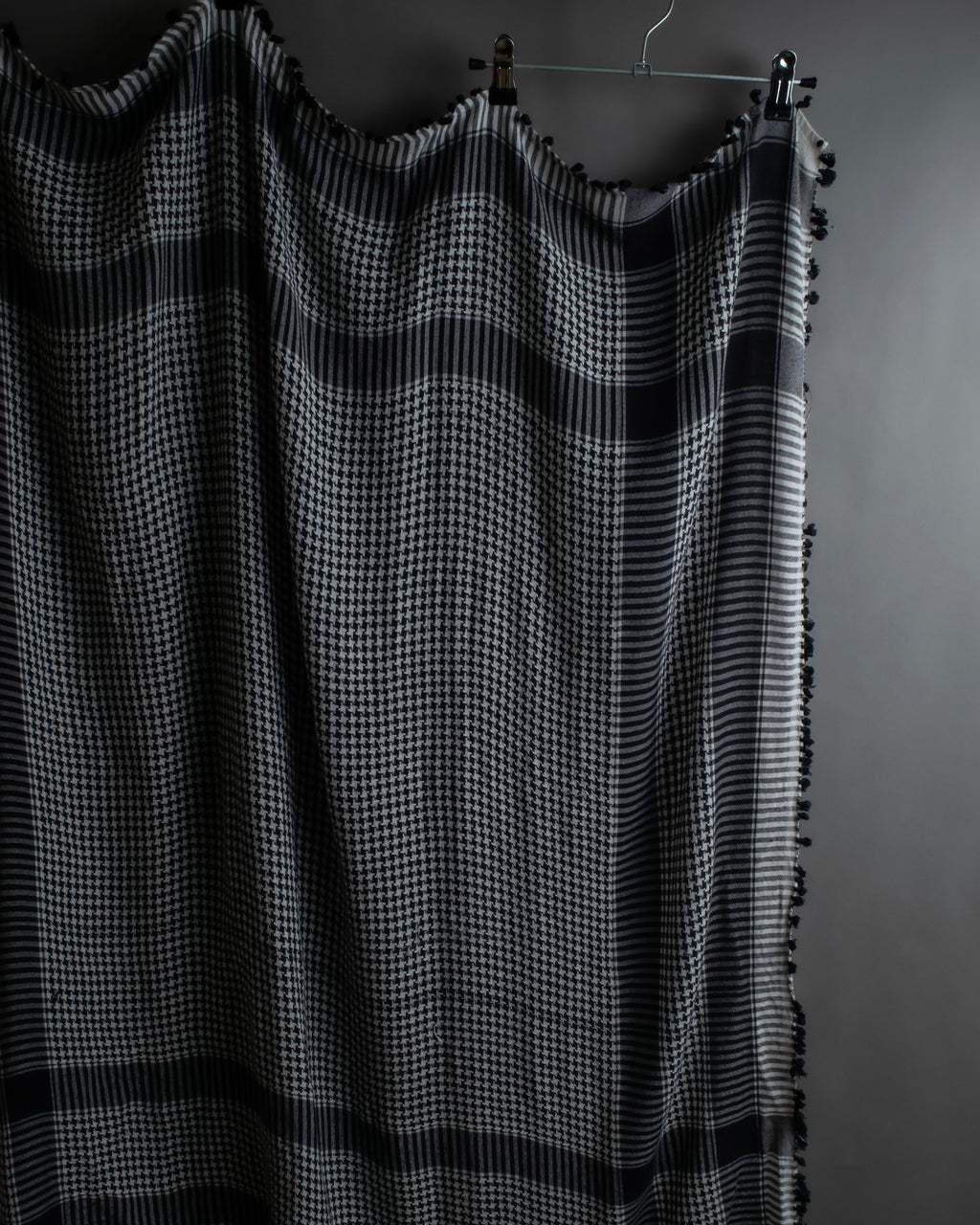 "Vintage houndstooth combination pattern large stole"