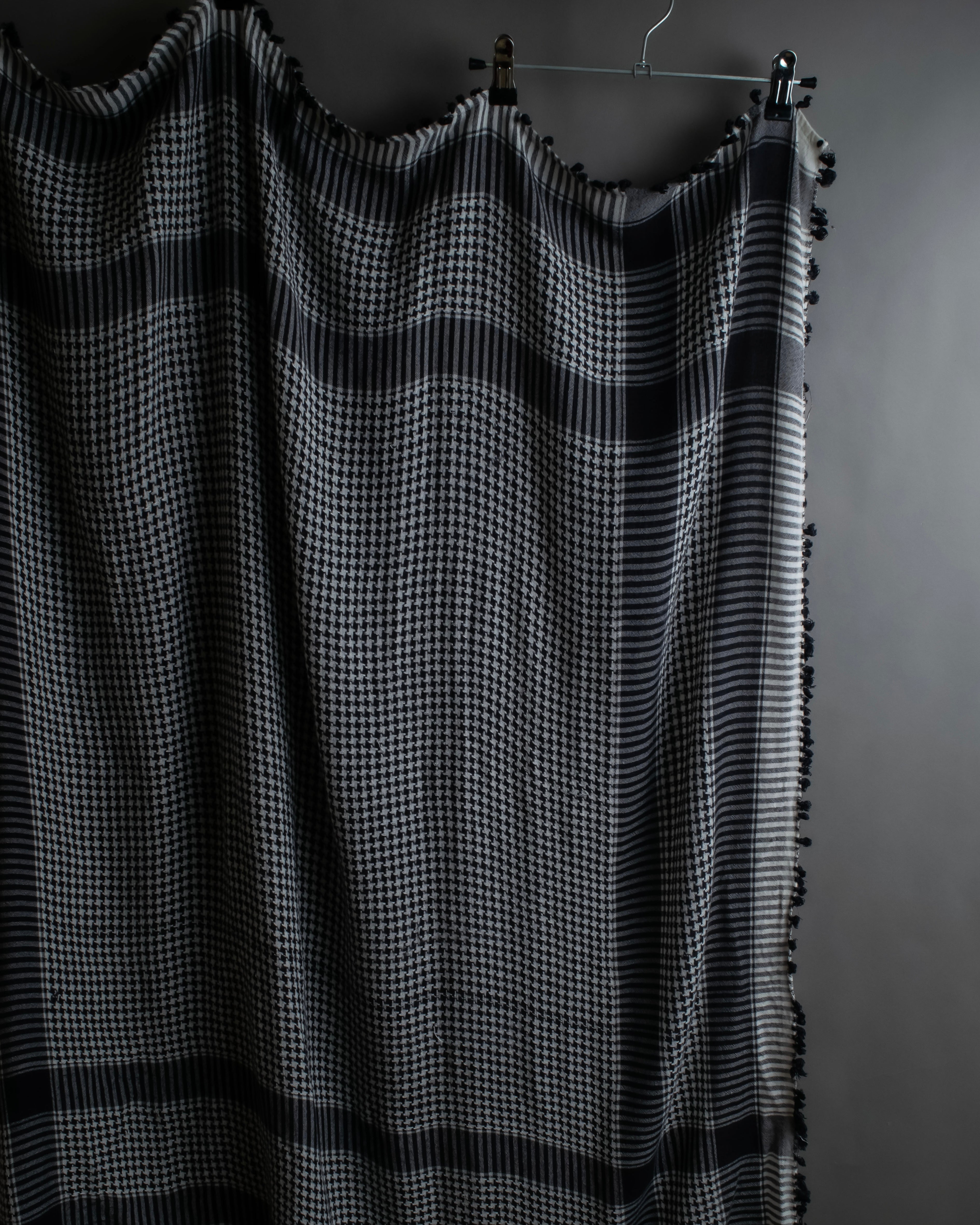 "Vintage houndstooth combination pattern large stole"