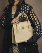 “VALENTINO GARAVANI” 90’s structured top handle leather bag