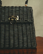 –SPECIAL– "Salvatore Ferragamo" 90's-00's Sculptural basket top-handle handbag