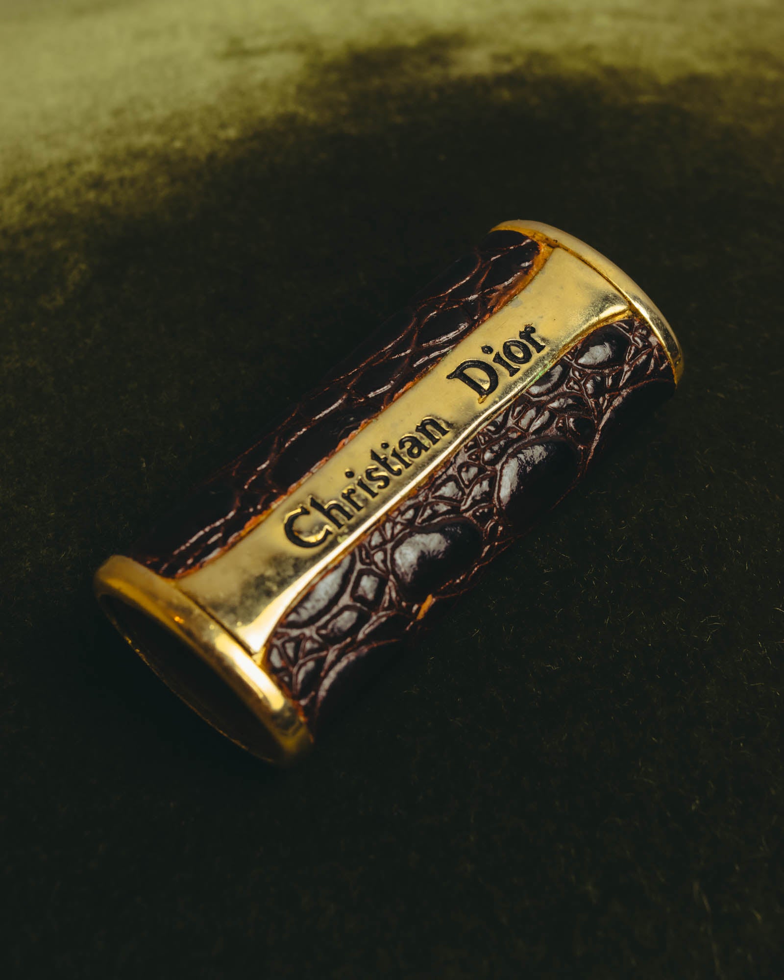 "Christian Dior" 70's-80's Croc embossed cigarette case set