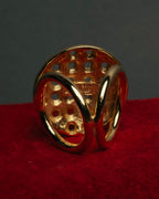 “Salvatore Ferragamo” 90’s-00’s Intrecciato motif scarf ring