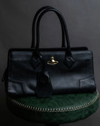 "Vivienne Westwood" Horizontal orb logo engraved hand bag
