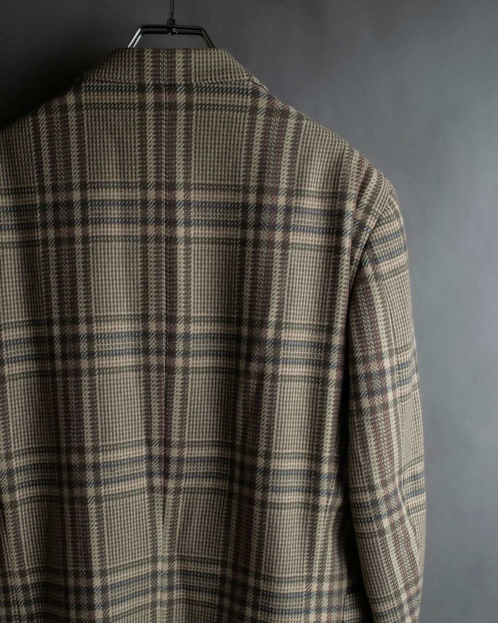 "BURBERRYS" Windowpane pattern tweed tailored jacket