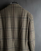 "BURBERRYS" Windowpane pattern tweed tailored jacket