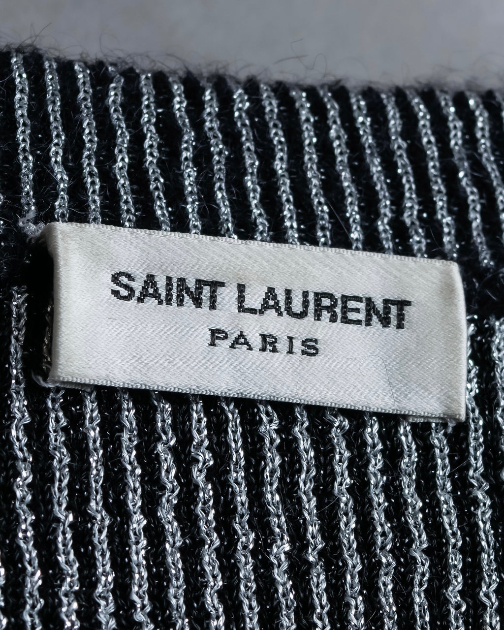 "Saint Laurent" Handsome face embroidery mohair blend oversized knit