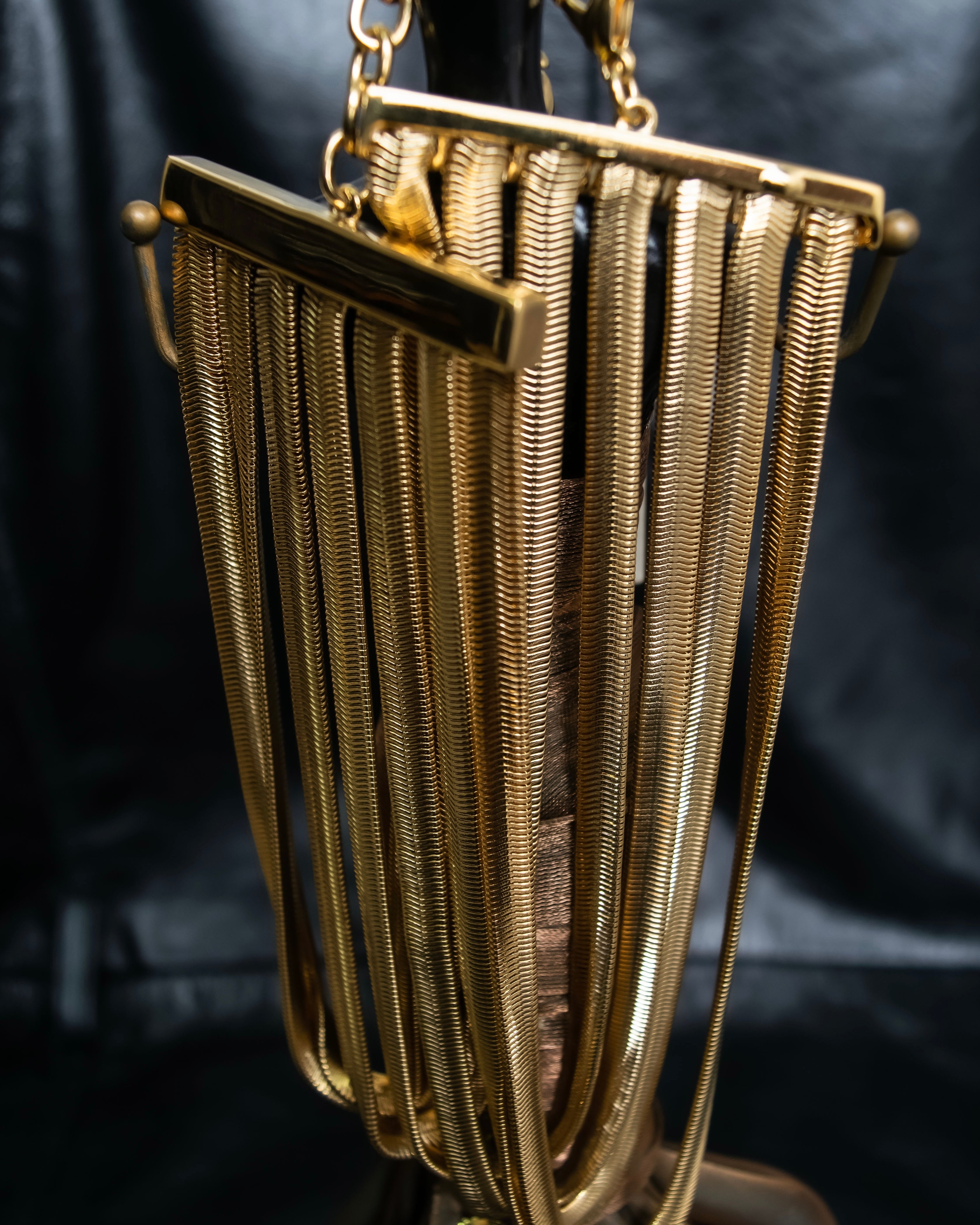 "GIVENCHY" 7 strand accordion chain choker necklace