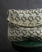 "Christian Dior" Metal ring leather combination design bag