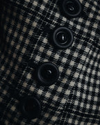 –SPECIALS– "Yves Saint Laurent" 90’s Mid gingham check velvet lapel tailored vest