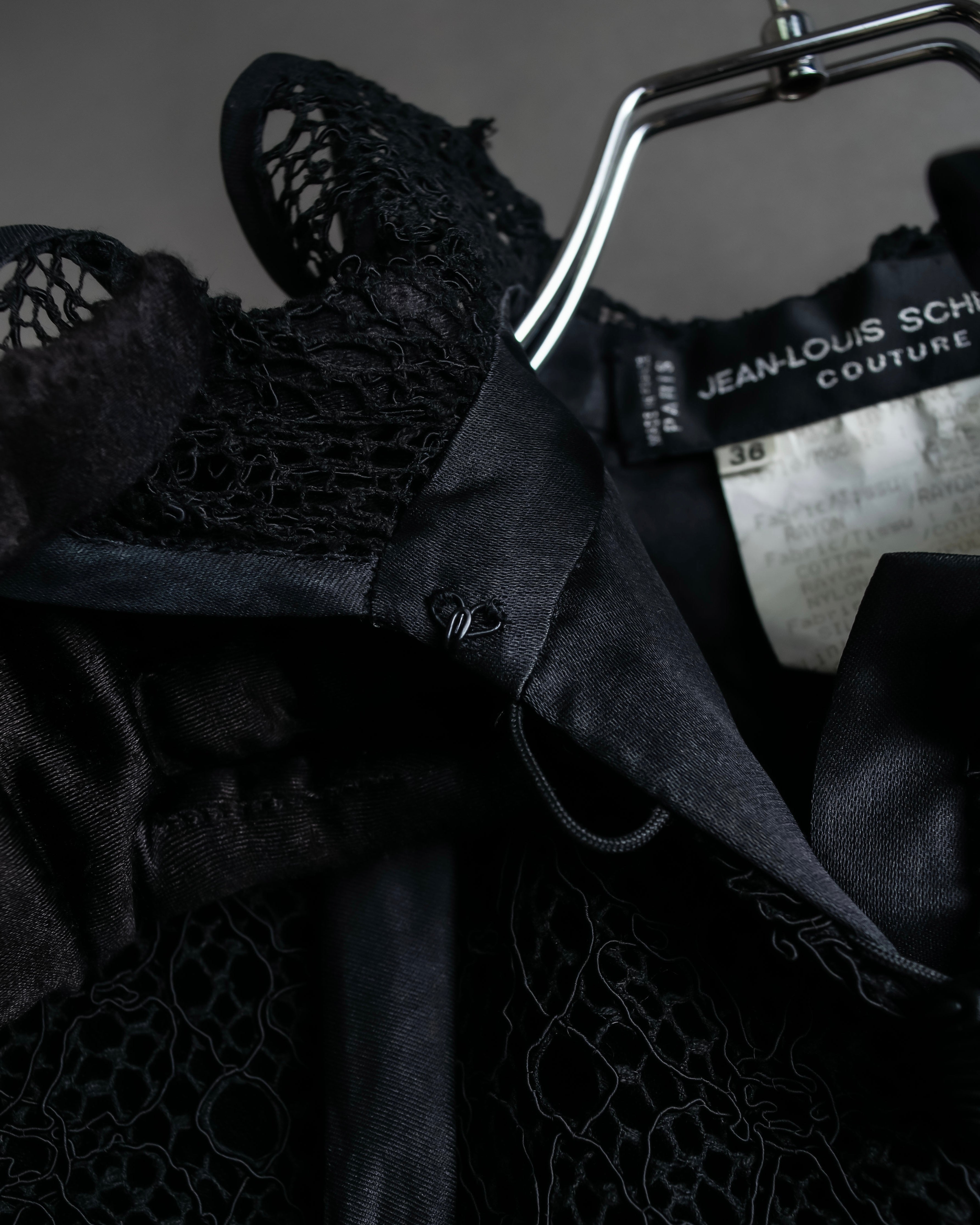 "JEAN-LOUIS SCHERRER" Lace frill design ribbon attached jacket