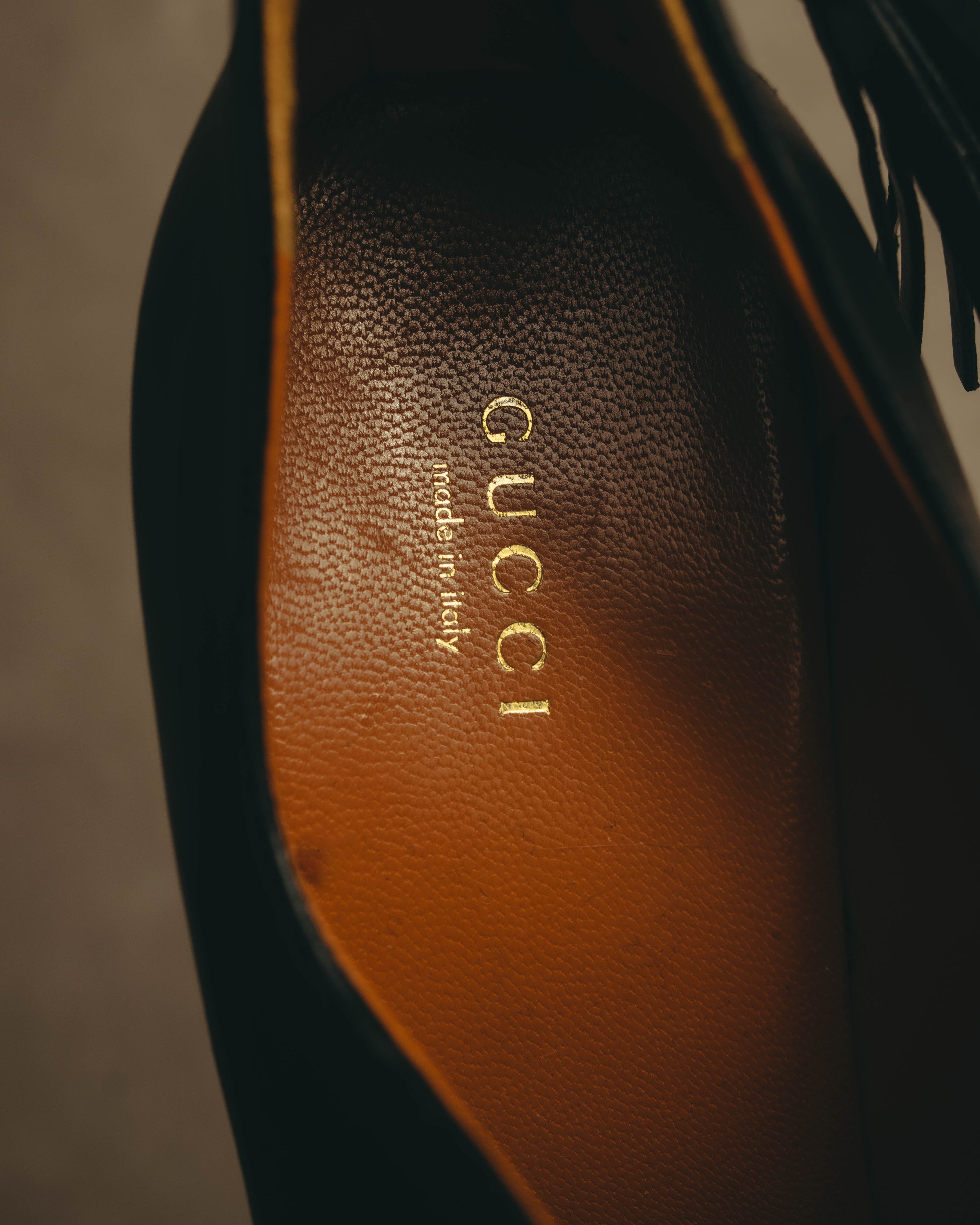 -SPECIAL- "Gucci" 10's Vintage bamboo tassel leather platform booties