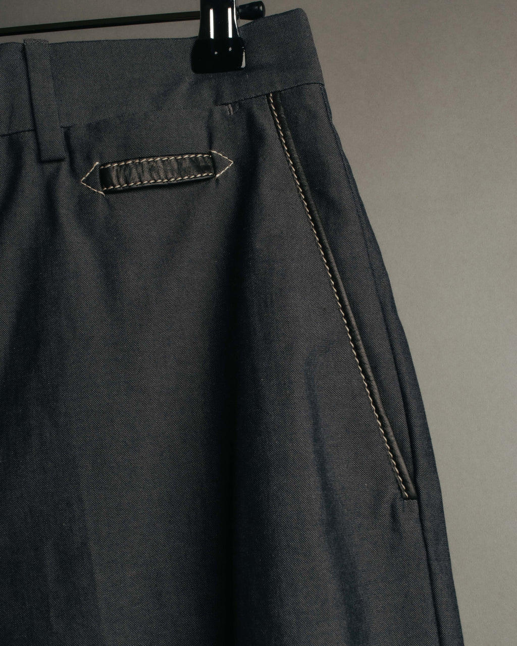 -SPECIAL- “HERMÈS” 1998-00’s Leather trimmed tailored trousers