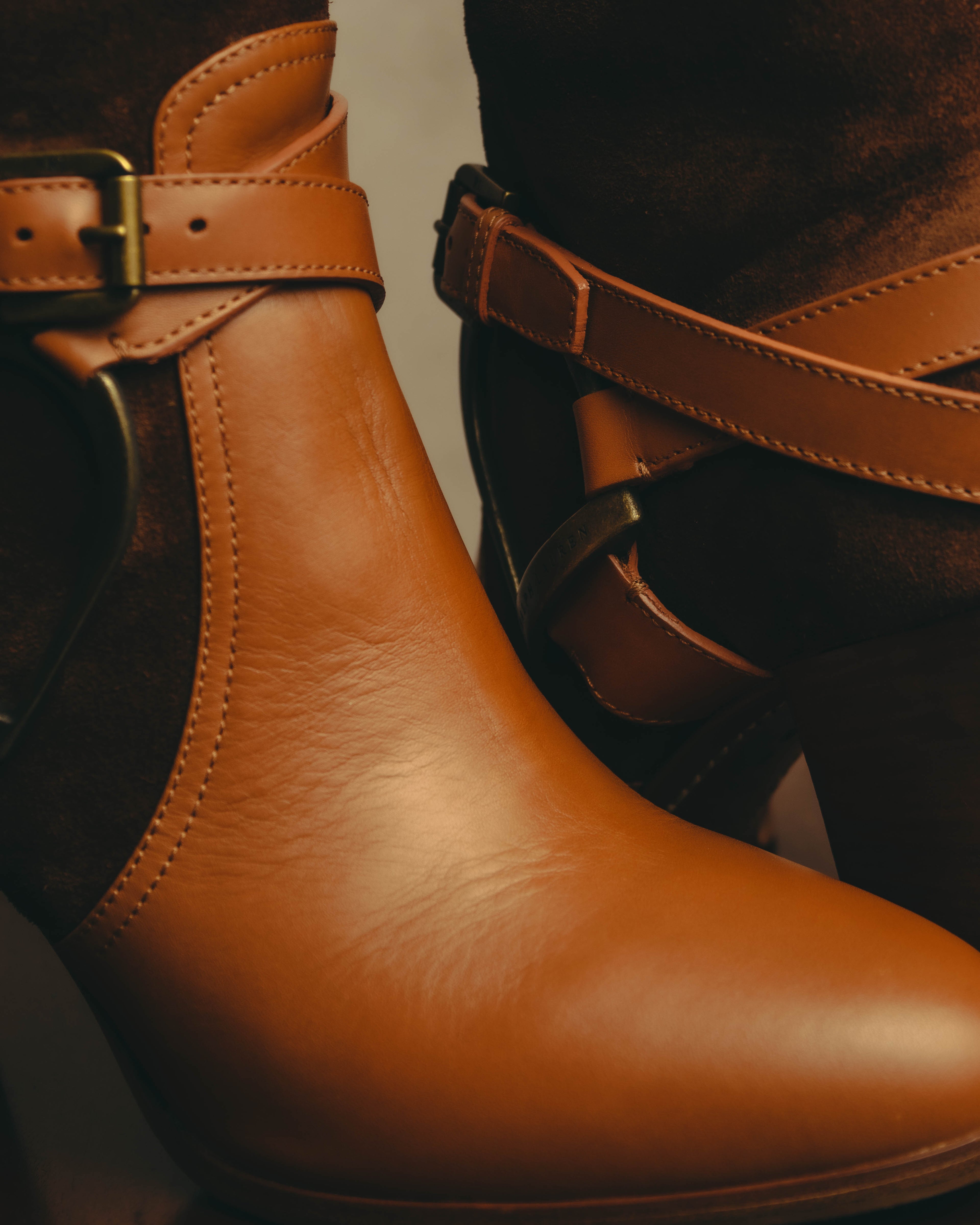 -SPECIAL- “Ralph Lauren” 2010’s-20’s Sareena washed vachetta long boots