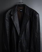 "HUGO BOSS" Oversized calf leather tailored jacket