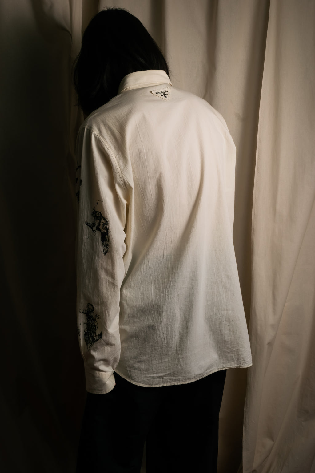 "PRADA" 22SS Sea fable motif print oversized shirt