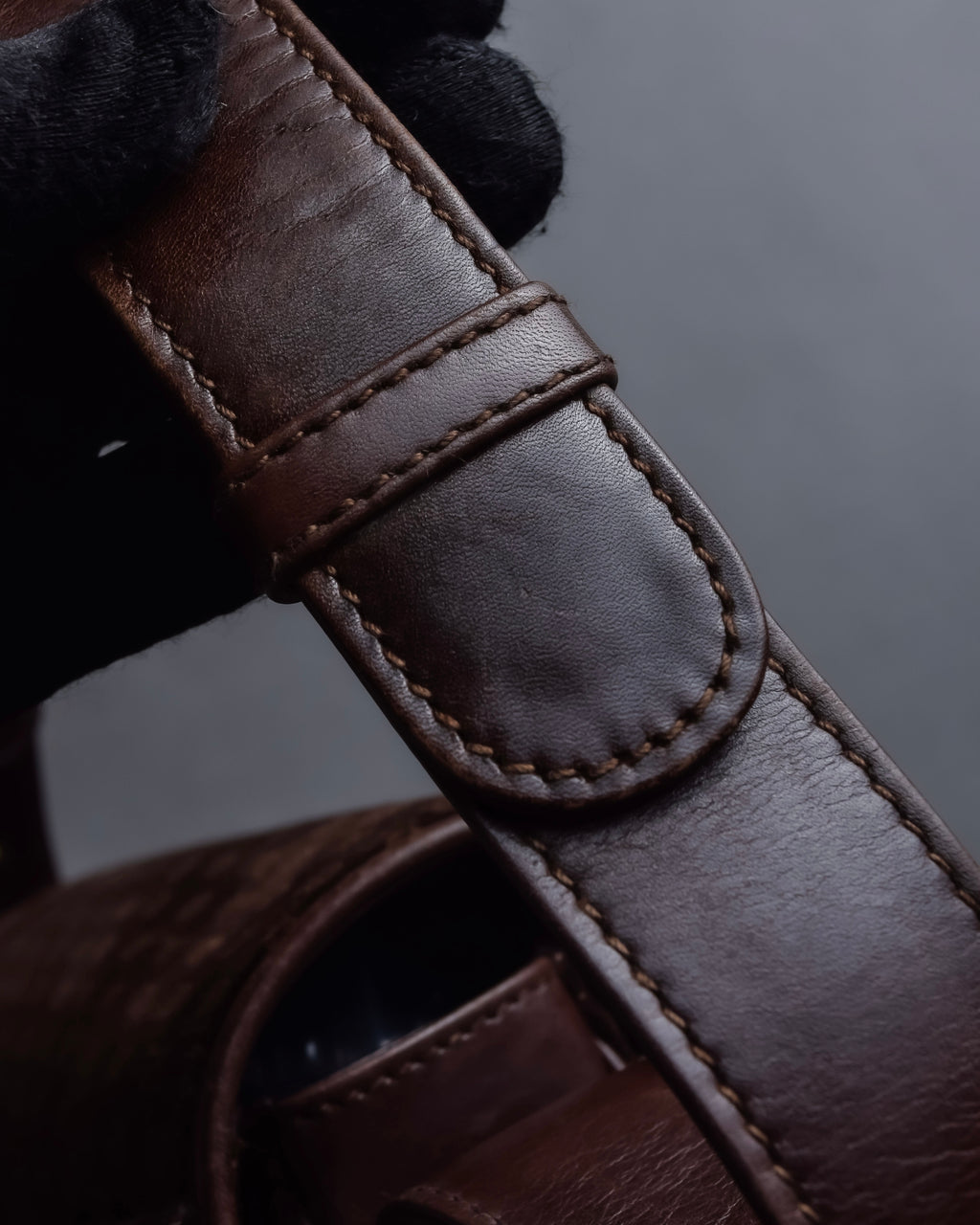 "GUCCI" 70's Embossed suede flap shoulder bag