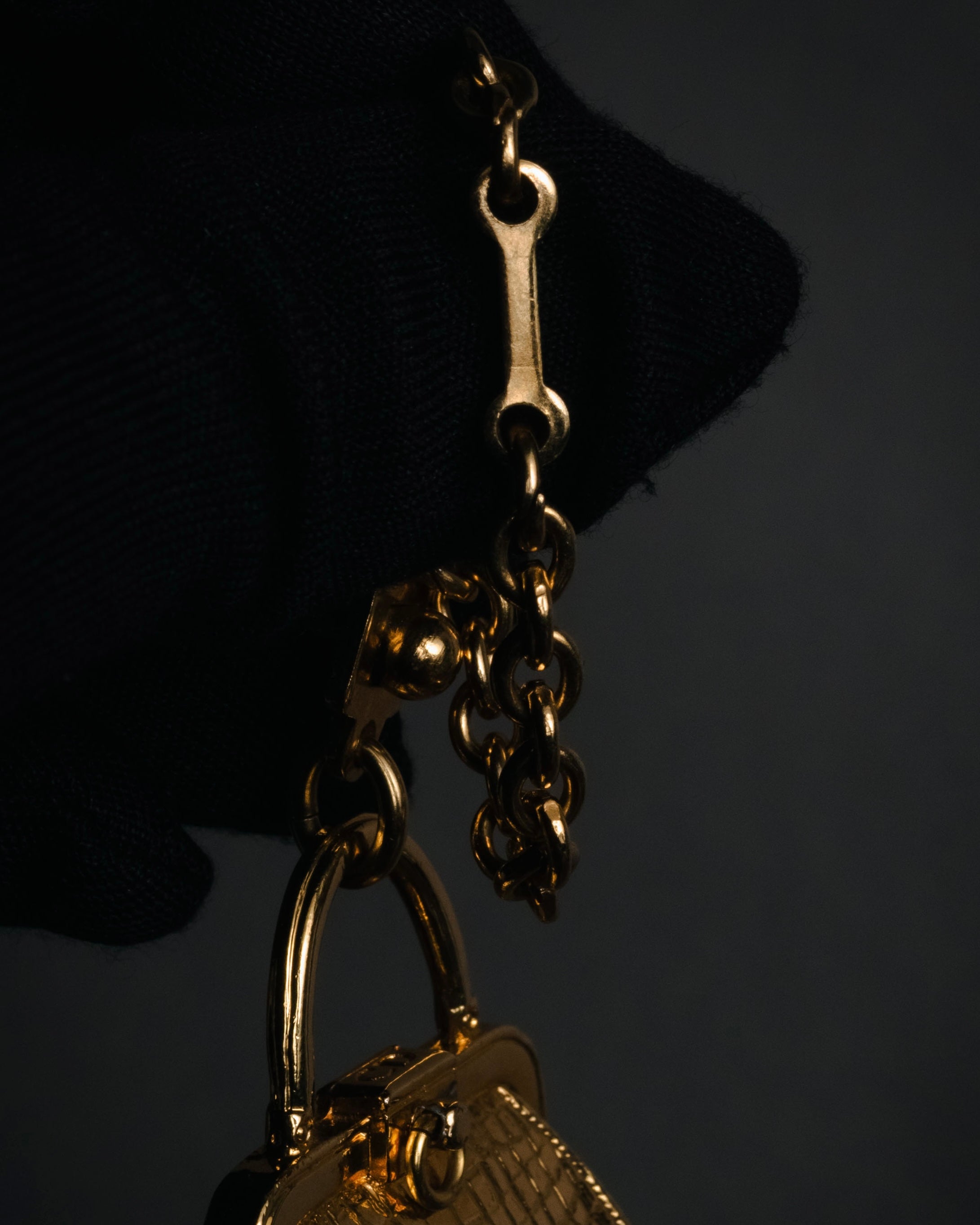 "Christian Dior" 80’s-90’s Miniature handbag motif gold charm