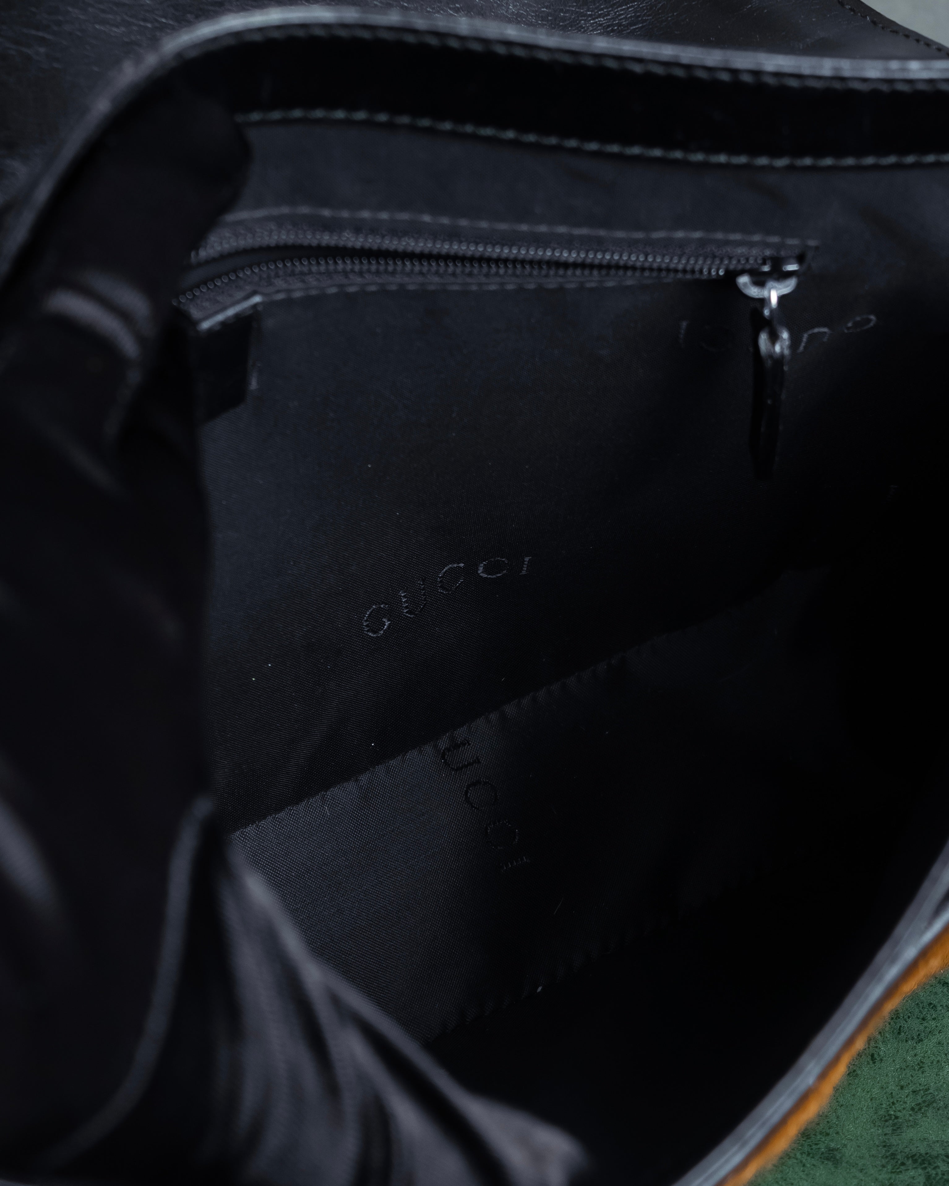 "GUCCI" Combination design hair calf leather bag