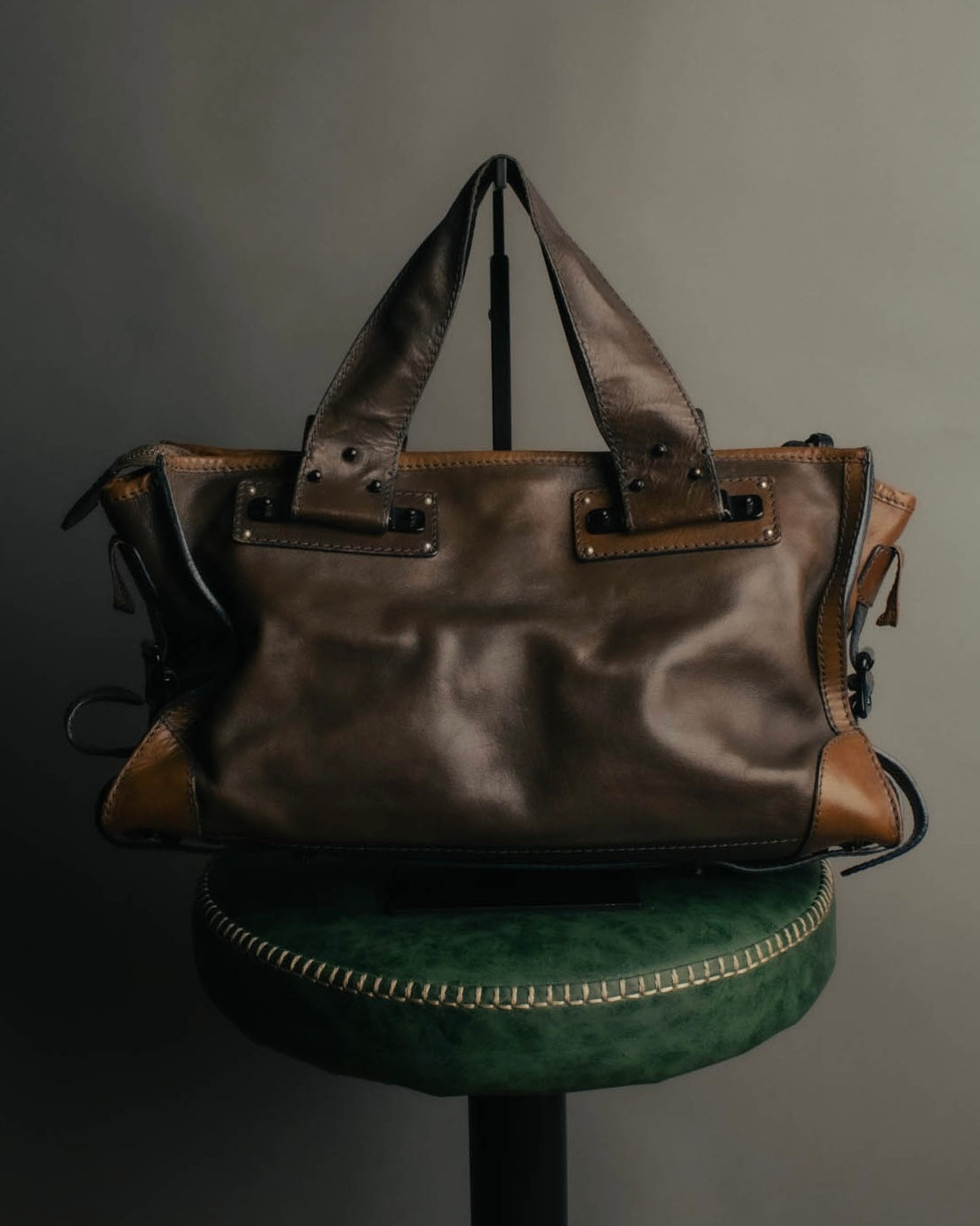 "Chloé" 2000's two-tone leather structured tote bag