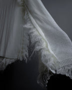 "COMME des GARCONS" 18AW layered mesh design fringe thick knit