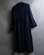 "BALENCIAGA" Gold button design navy color dress