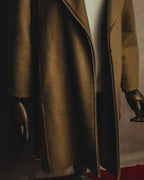 “GUCCI” 00’s-10’s Cashmere-blend leather-trimmed belted long coat