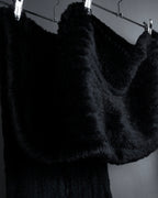 "CHOMBERT" Thick fringe design fur-like long muffler