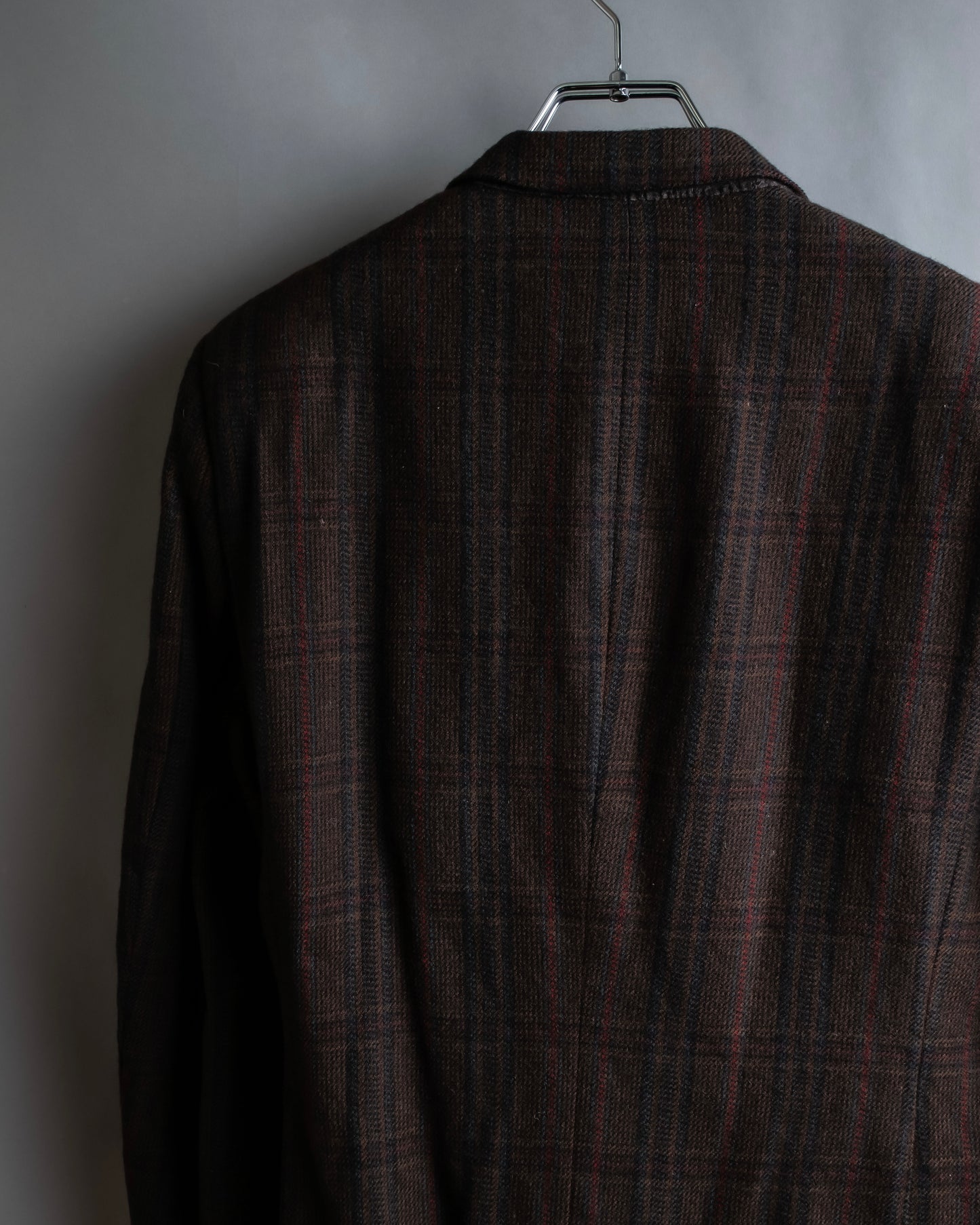 "BALENCIAGA" Checked shoulder pad box silhouette tailored jacket