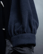 "YVES SAINT LAURENT" Metal toggle design melton wool duffel coat