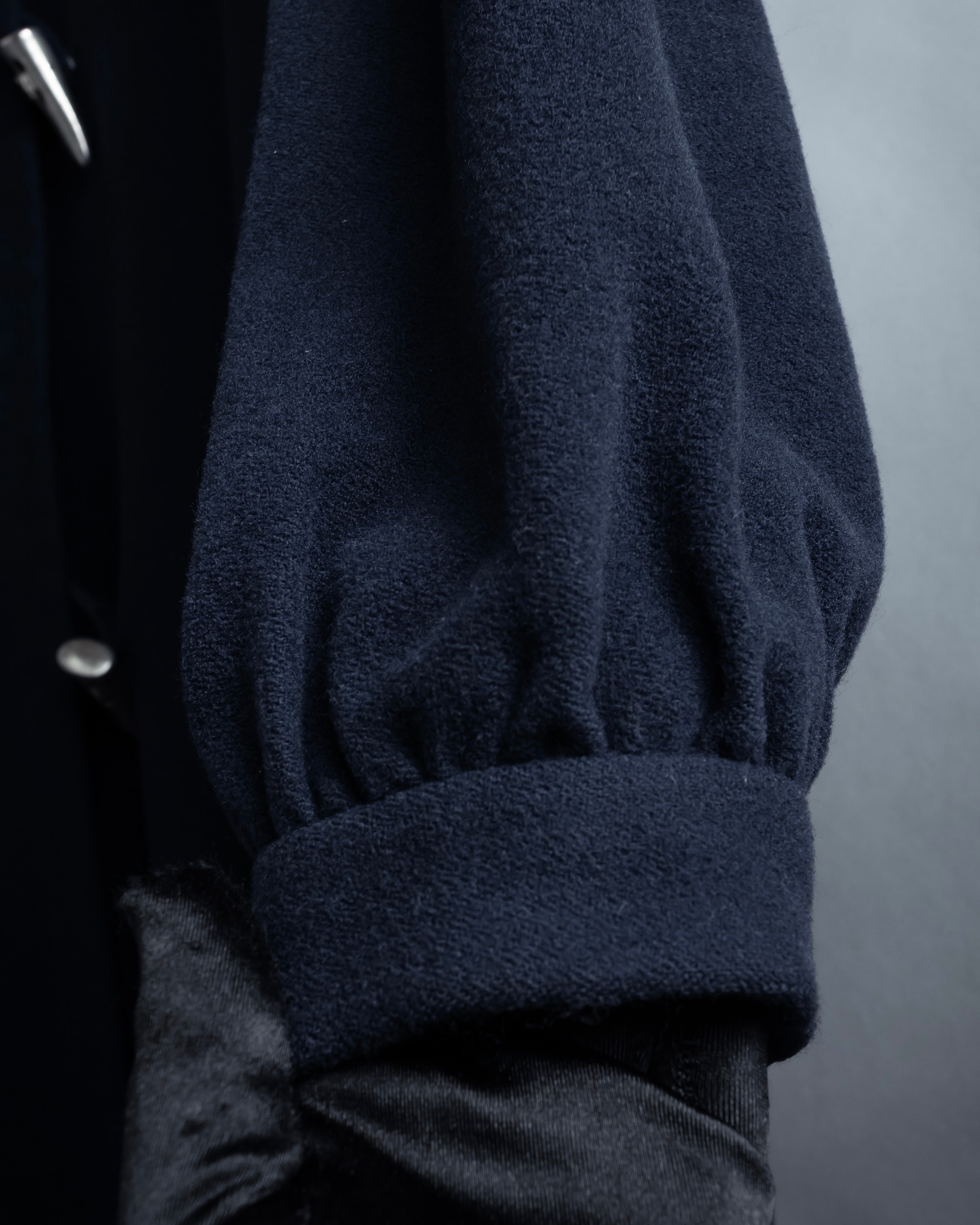 "YVES SAINT LAURENT" Metal toggle design melton wool duffel coat